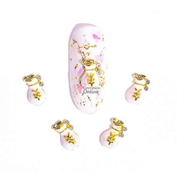 Decoratiuni 3D Metalice 084 Saculet pentru cadouri Auriu